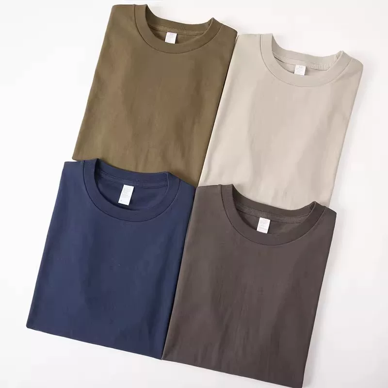 Áo thun cotton dày dặn, màu trơn, đa năng, tay ngắn, xuất khẩu, hàng thanh lý, chất liệu cao cấp.