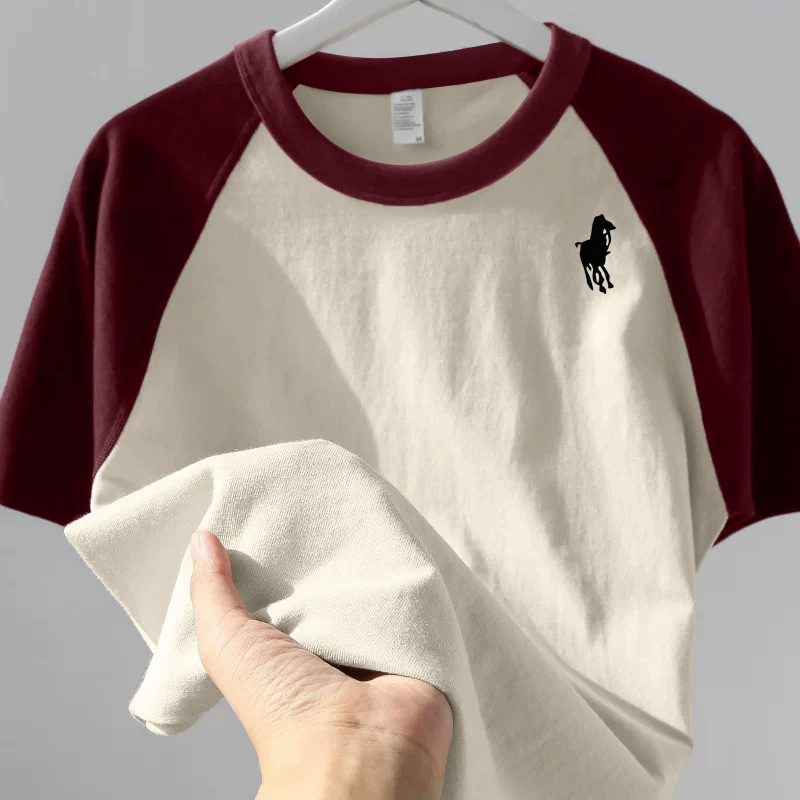 Outlet~ Hàng xuất khẩu thanh lý, áo thun tay ngắn phối màu đa năng, kiểu raglan, giá rẻ dành cho nam nữ và cặp đôi