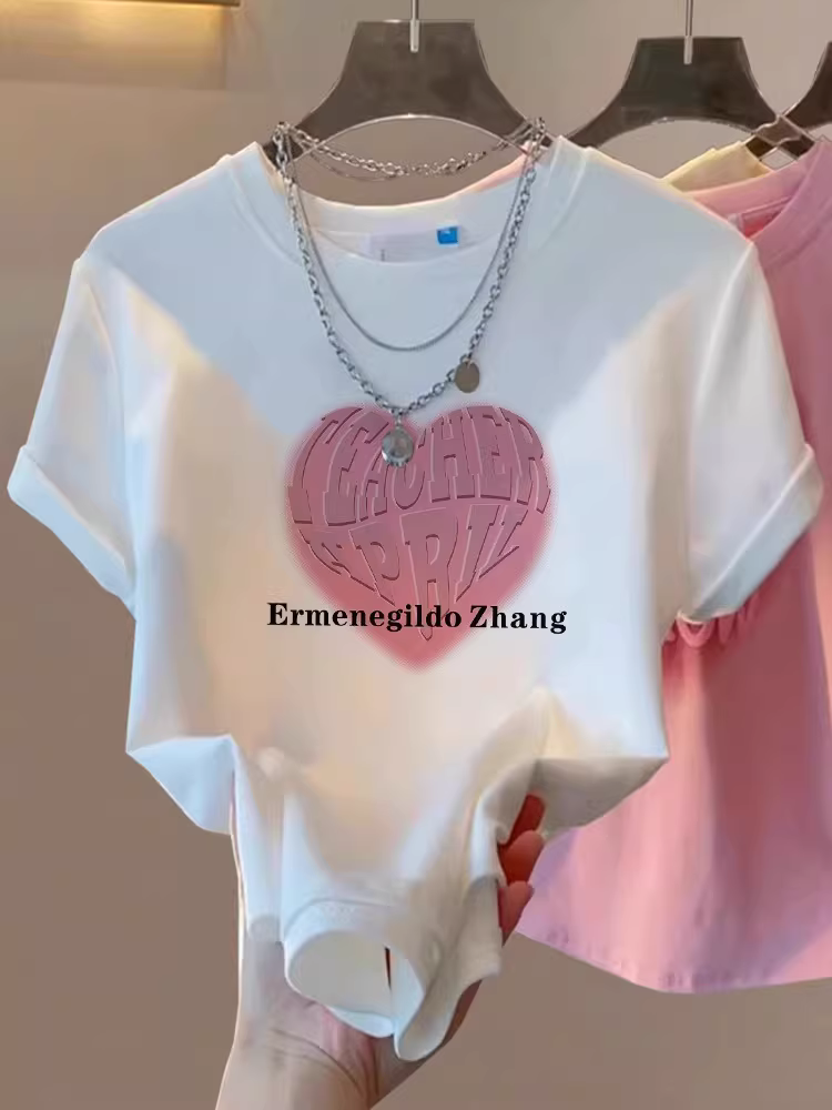 Outlet~ Hàng xuất khẩu thanh lý, áo thun ngắn tay in họa tiết phong cách Hàn Quốc chất liệu cotton nguyên chất mới, giá rẻ, mùa hè