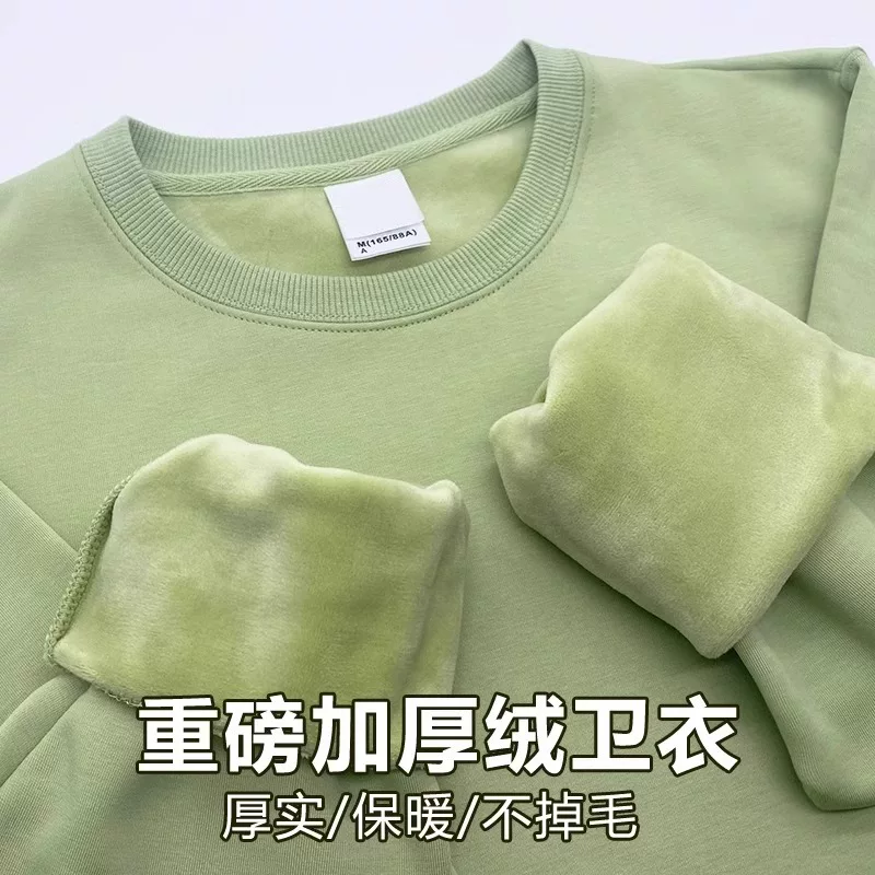 Xả kho hàng hiệu~ Hàng tồn kho xuất khẩu, hàng xuất khẩu cắt mác, áo sweatshirt dài tay thời thượng, áo lót lông cừu dày dặn mùa thu đông.
