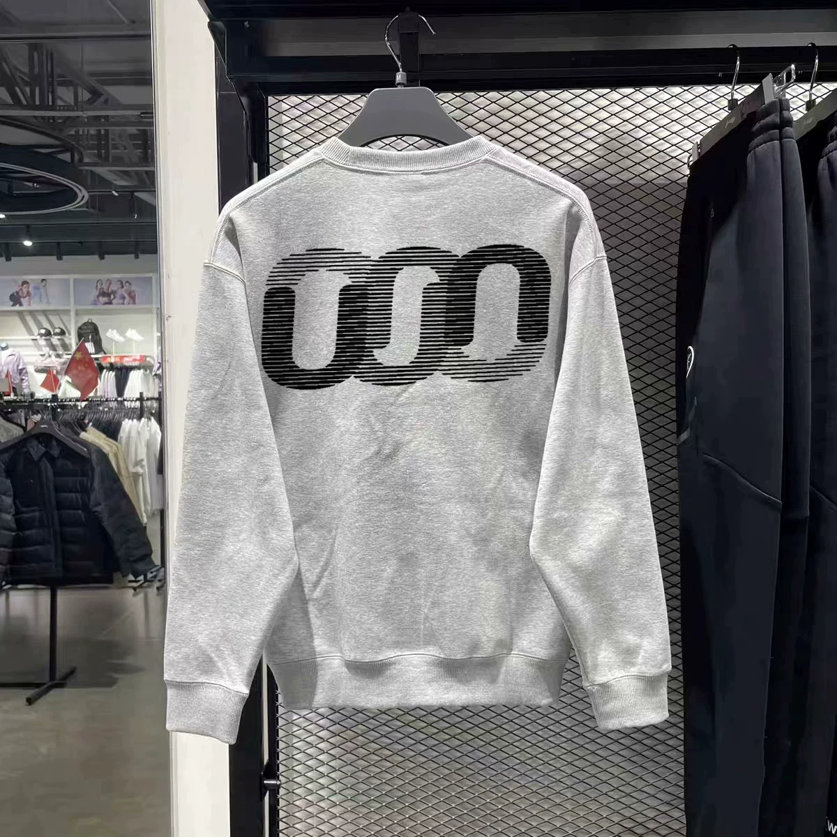 Outlet~ Giảm giá thanh lý tại quầy xuất khẩu của thương hiệu, áo nỉ dài tay cổ tròn unisex cổ điển mới mùa thu