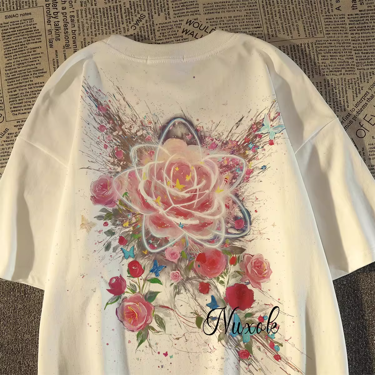 Áo thun ngắn tay in họa tiết mùa hè đa năng, kiểu dáng mới lạ, giá rẻ, xuất khẩu, hàng thanh lý.