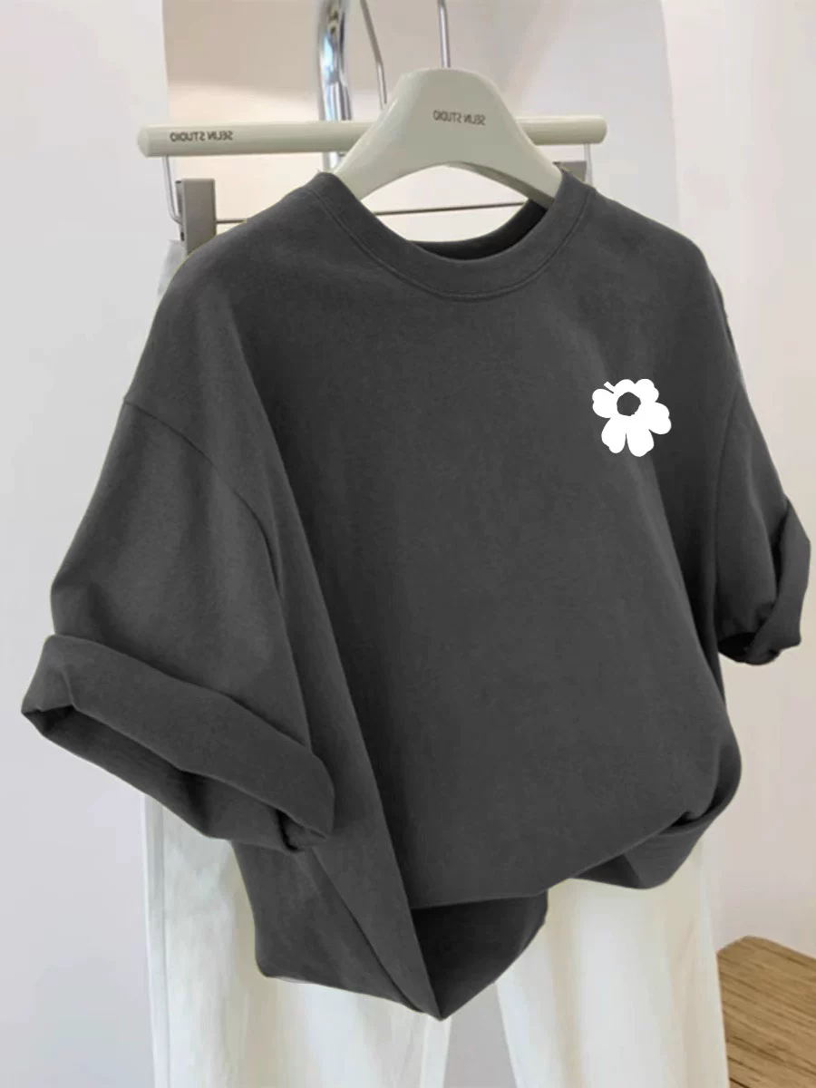 Đồ xuất khẩu dư thừa ~ Áo thun xuất khẩu cắt mác hàng hiệu thời trang mới nguyên tem, chất liệu cotton nguyên chất, in hình, tay ngắn, unisex, mùa hè