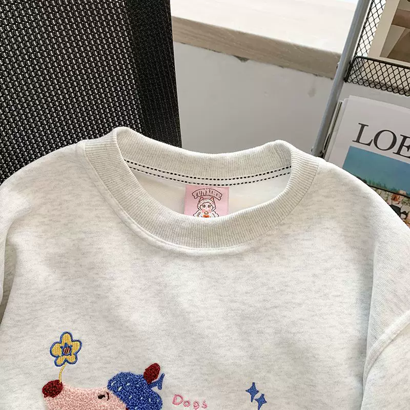 Áo khoác nỉ nữ cổ tròn in hình thời trang mới mùa thu đông, hàng xuất khẩu, giá rẻ