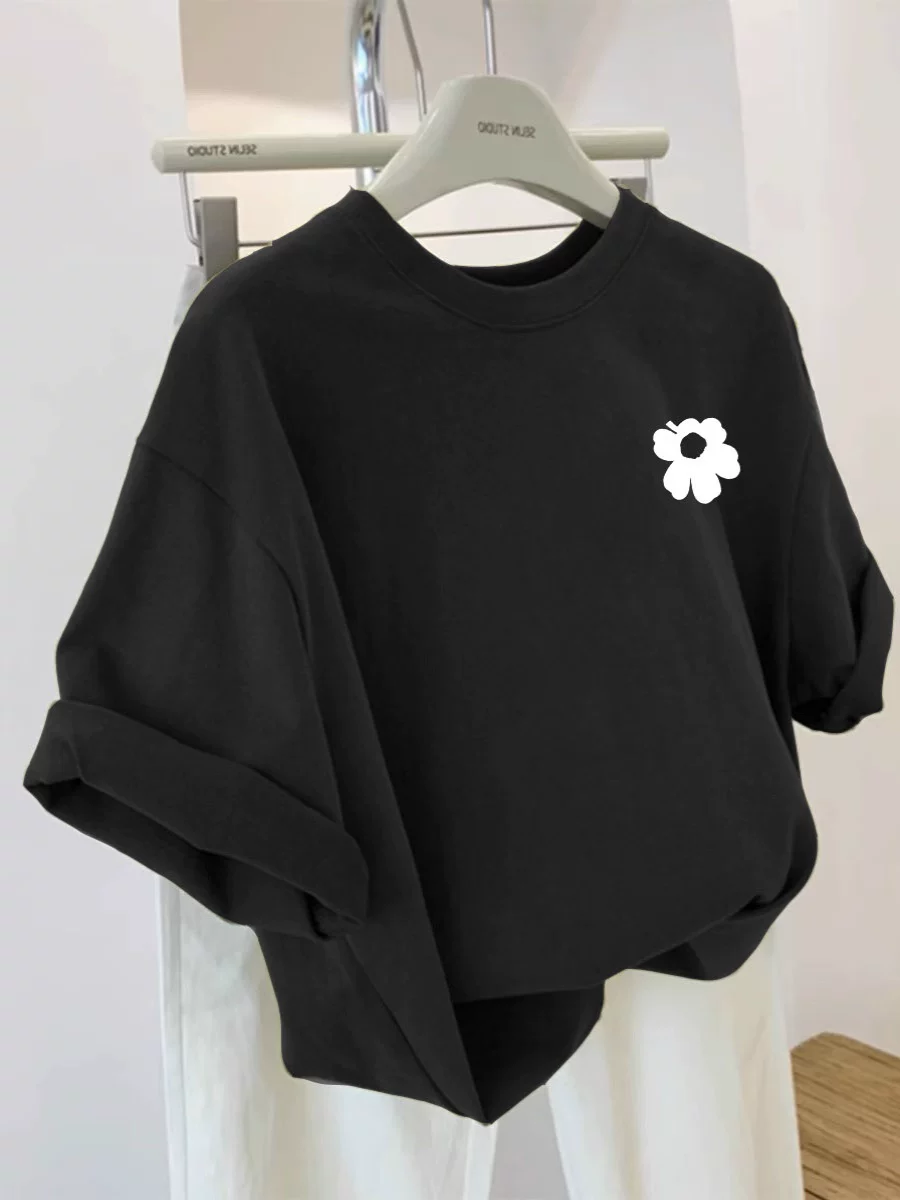 Đồ xuất khẩu dư thừa ~ Áo thun xuất khẩu cắt mác hàng hiệu thời trang mới nguyên tem, chất liệu cotton nguyên chất, in hình, tay ngắn, unisex, mùa hè