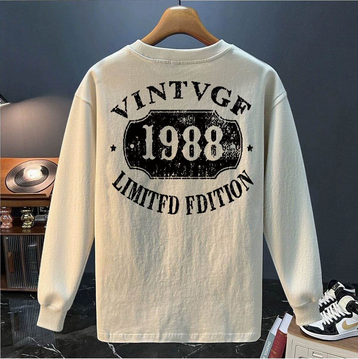 Outlet~ Hàng xuất khẩu thanh lý, áo thun cotton thuần chất mới mùa thu đa năng, kiểu dáng thường ngày, tay dài dành cho nam và nữ