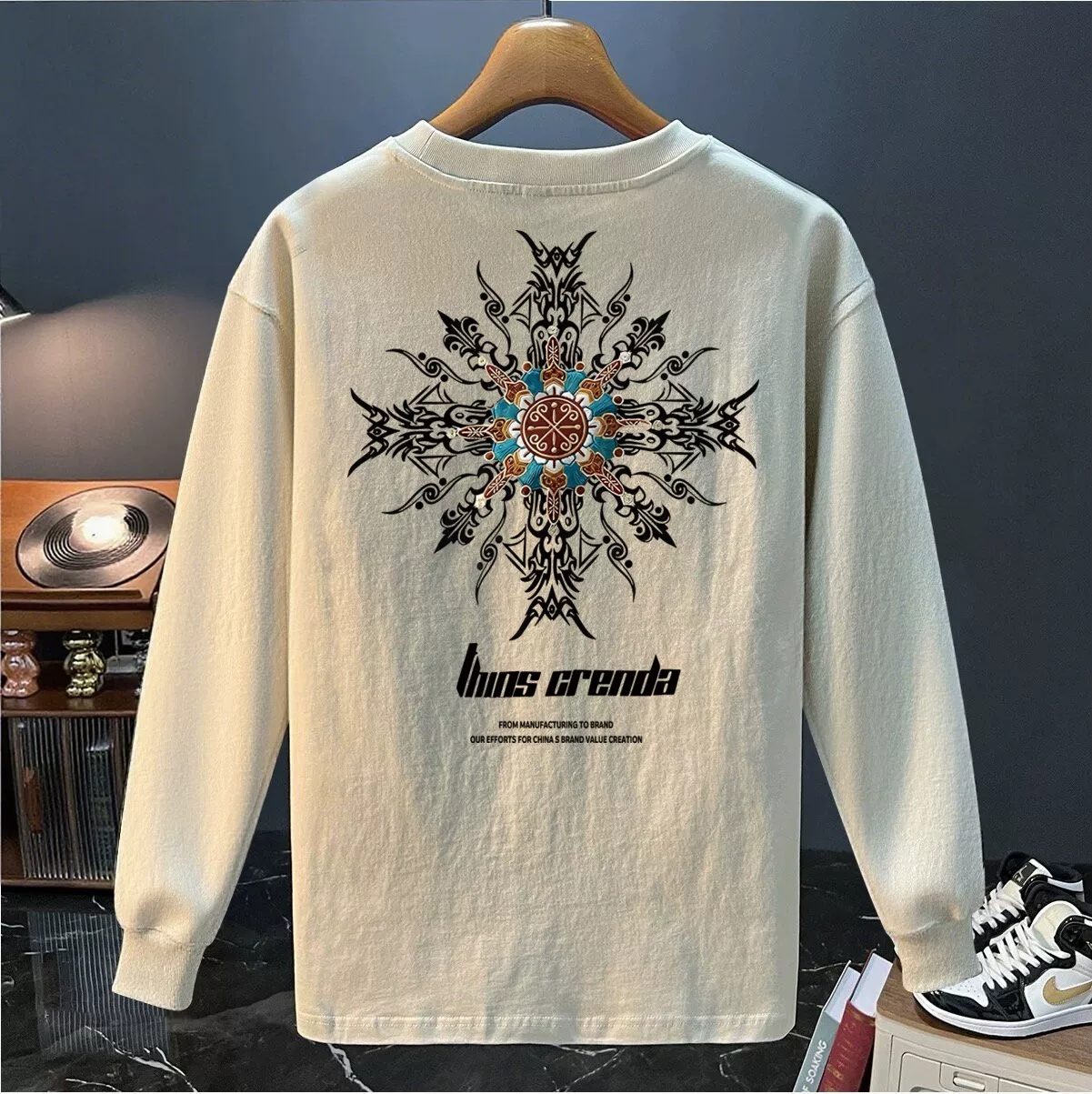 Outlet~ Hàng xuất khẩu thanh lý, áo thun cotton nguyên chất thời trang giá rẻ, đa năng cổ tròn tay dài mùa xuân thu mới