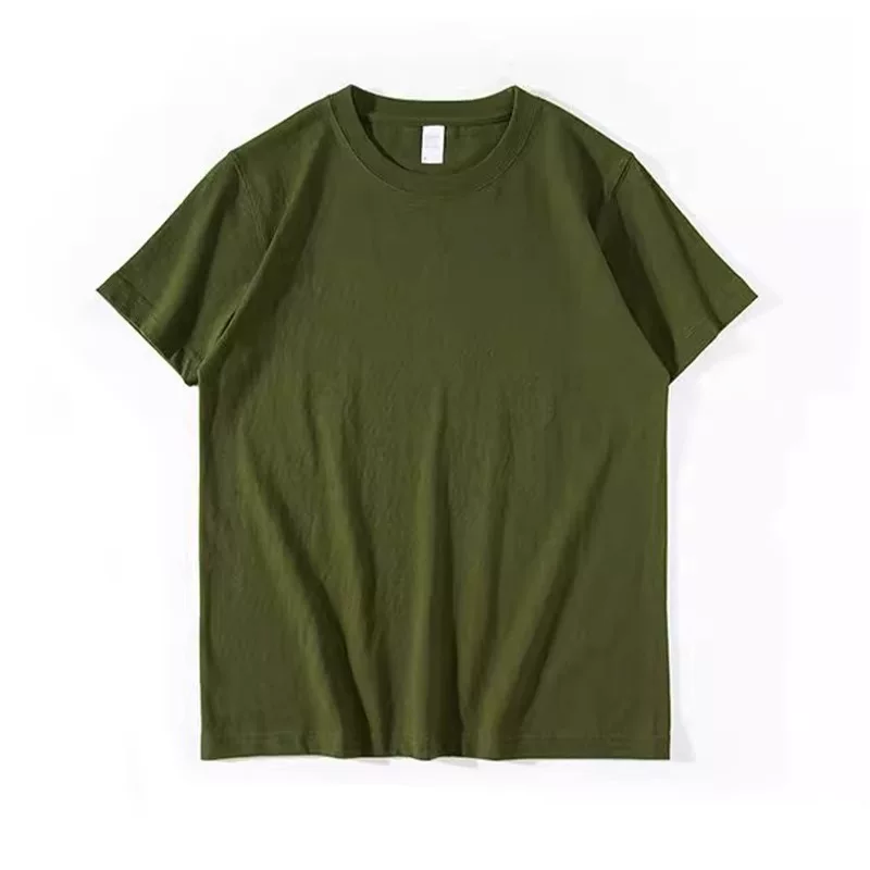 Xả kho hàng hiệu ~ Hàng tồn kho xuất khẩu, áo thun cotton nguyên chất tay ngắn, size lớn, may sẵn, dành cho nam và nữ, kiểu dáng rộng rãi, màu trơn cổ điển
