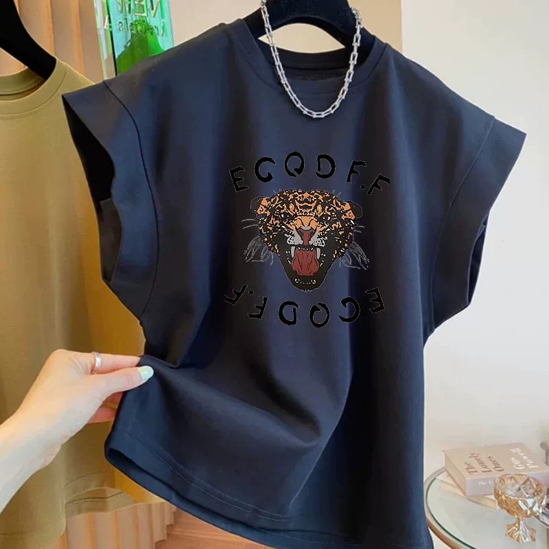 Giảm giá đặc biệt~ Hàng xuất khẩu dư thừa, hàng hiệu giảm giá, áo thun nam nữ mới độc đáo và đa năng, không tay, hợp thời trang.