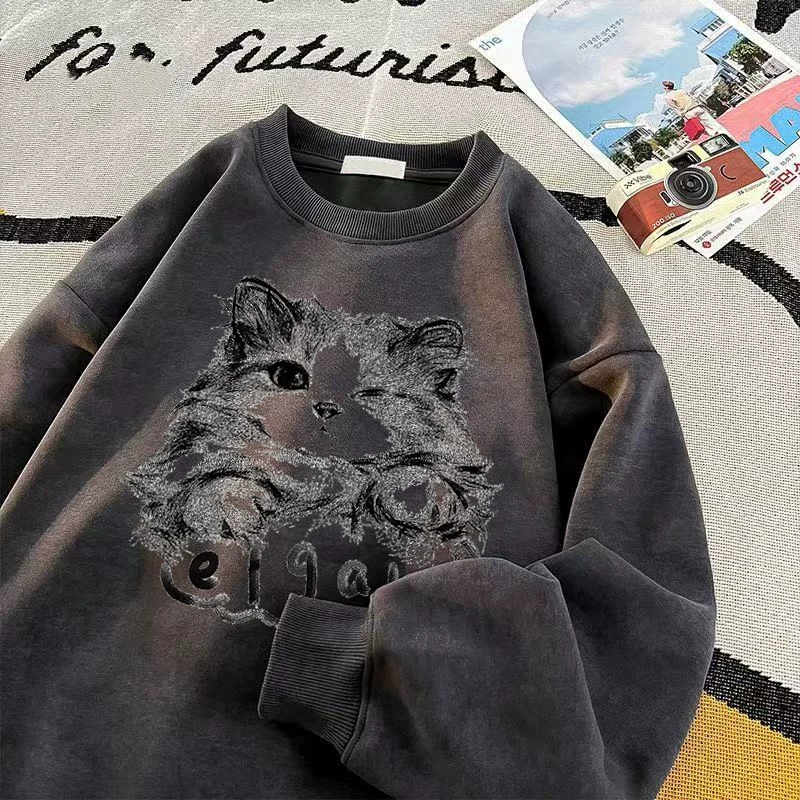 Áo khoác nỉ unisex dày dặn, kiểu dáng thời trang tie-dye, xuất khẩu, giá rẻ, mùa thu đông