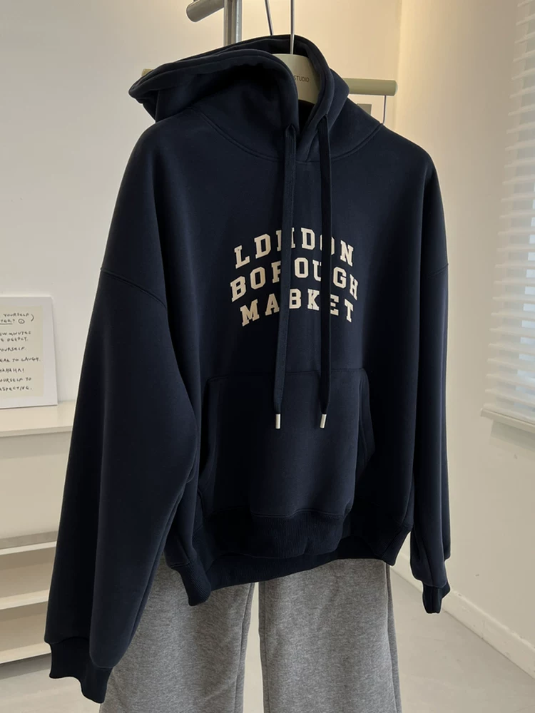 Áo hoodie dáng rộng, kiểu mới đơn giản, đa năng, mùa thu, hàng xuất khẩu, giá rẻ, thời trang