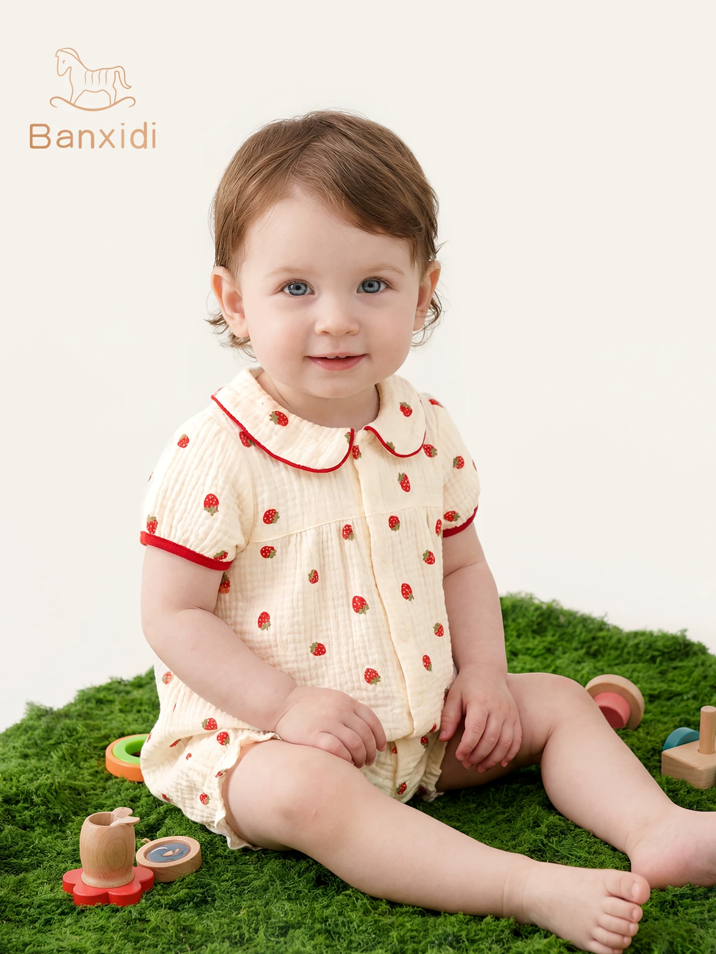 Quần áo trẻ em Bansidi mùa hè mỏng áo liền quần cho trẻ sơ sinh công chúa quần áo đi chơi quần áo ngắn tay bộ trang phục mùa hè