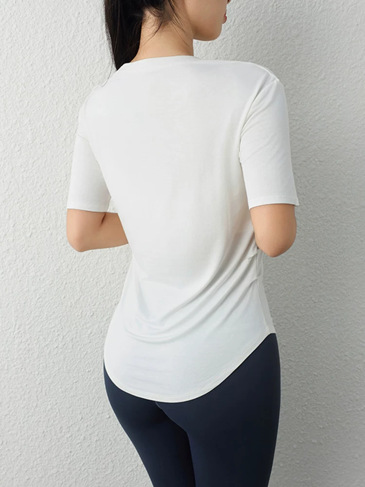 Áo thể thao, áo phông ngắn tay nữ, quần áo chạy bộ nhanh khô, quần áo tập thể dục mùa hè mỏng, quần áo tập yoga, áo khoác ngoài, kiểu dáng mới
