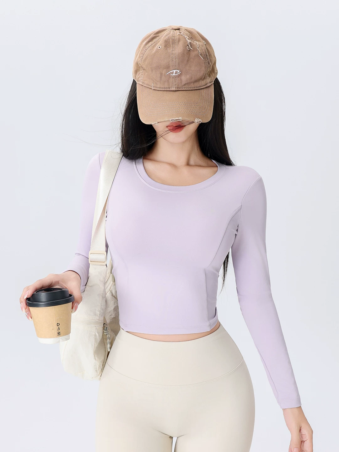 Áo thể thao hở lưng đẹp dành cho nữ có đệm ngực, áo tập thể dục dài tay, áo tập yoga lưng đẹp, ôm sát, nhanh khô