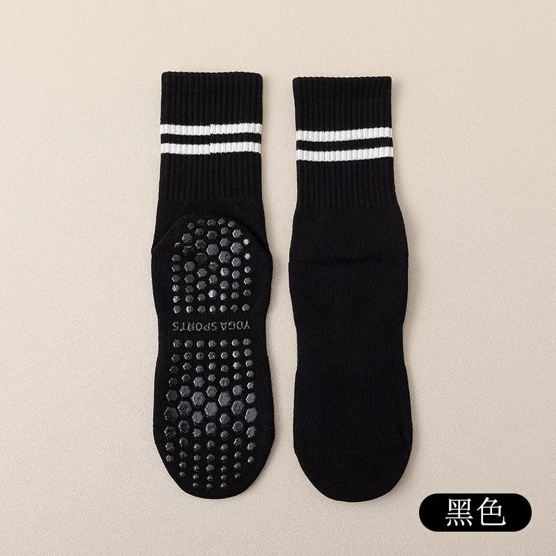 Tất tập yoga nữ dài đến giữa bắp chân cotton nguyên chất mùa hè tập thể dục khiêu vũ Pilates chuyên nghiệp chống trượt thể thao tất sàn dành cho nữ