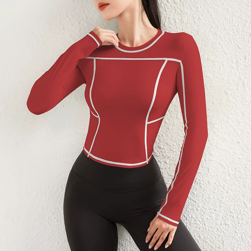 Quần áo tập yoga phong cách mới áo khoác thể thao chạy bộ dành cho nữ mùa thu đông áo tập thể dục dài tay cao cấp Quần áo tập Pilates