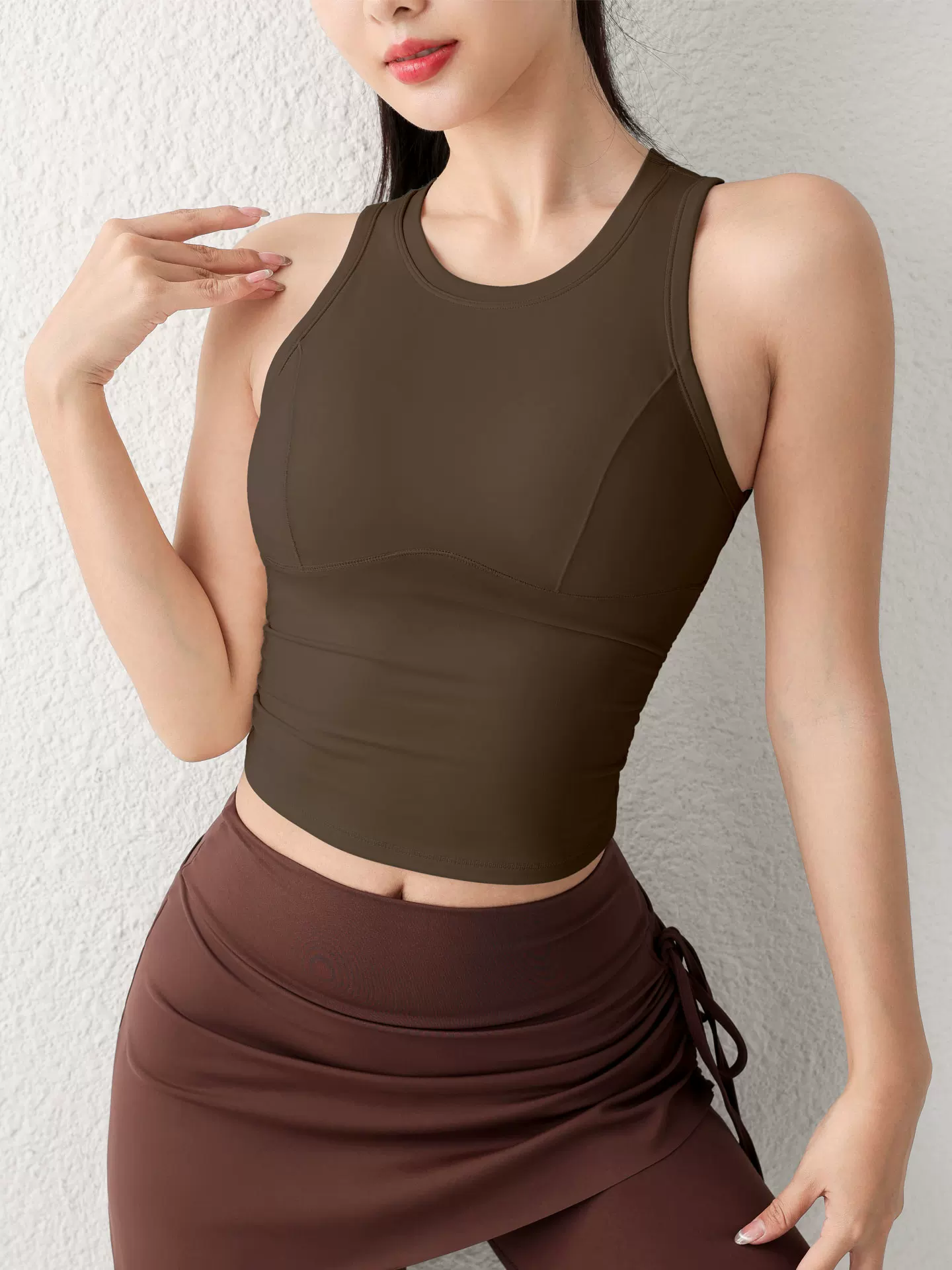 Áo ngực thể thao đa năng dành cho nữ, áo vest tập yoga không tay chống sốc độ bền cao, áo khoác ngoài bó sát, áo ngực thể thao xếp ly