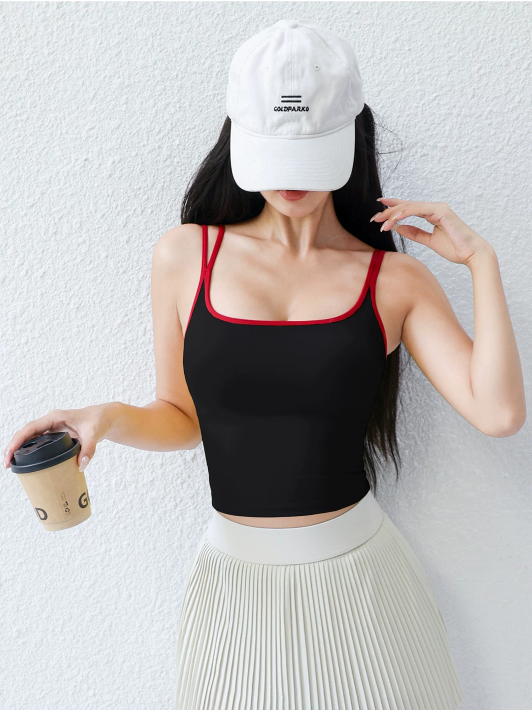 Áo vest thể thao mới của Jiumai Yipin, đồ lót chạy bộ chống sốc một mảnh, phối màu, thiết kế lưng đẹp, trang phục tập yoga không tay.