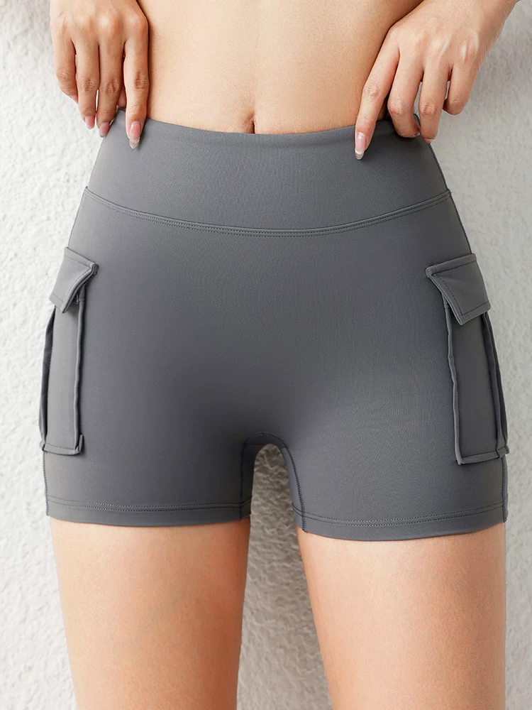 Quần short thể thao co giãn cao, ôm sát, nâng mông dành cho nữ, quần short tập thể dục nhanh khô, quần short yoga cạp cao cho mùa xuân hè.