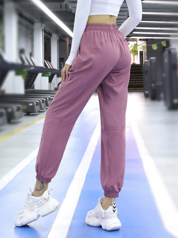 Quần jogger rộng rãi có bo gấu dành cho nữ, quần chạy bộ và tập thể dục, quần yoga cạp cao nhanh khô, phong cách thường ngày mùa thu đông.
