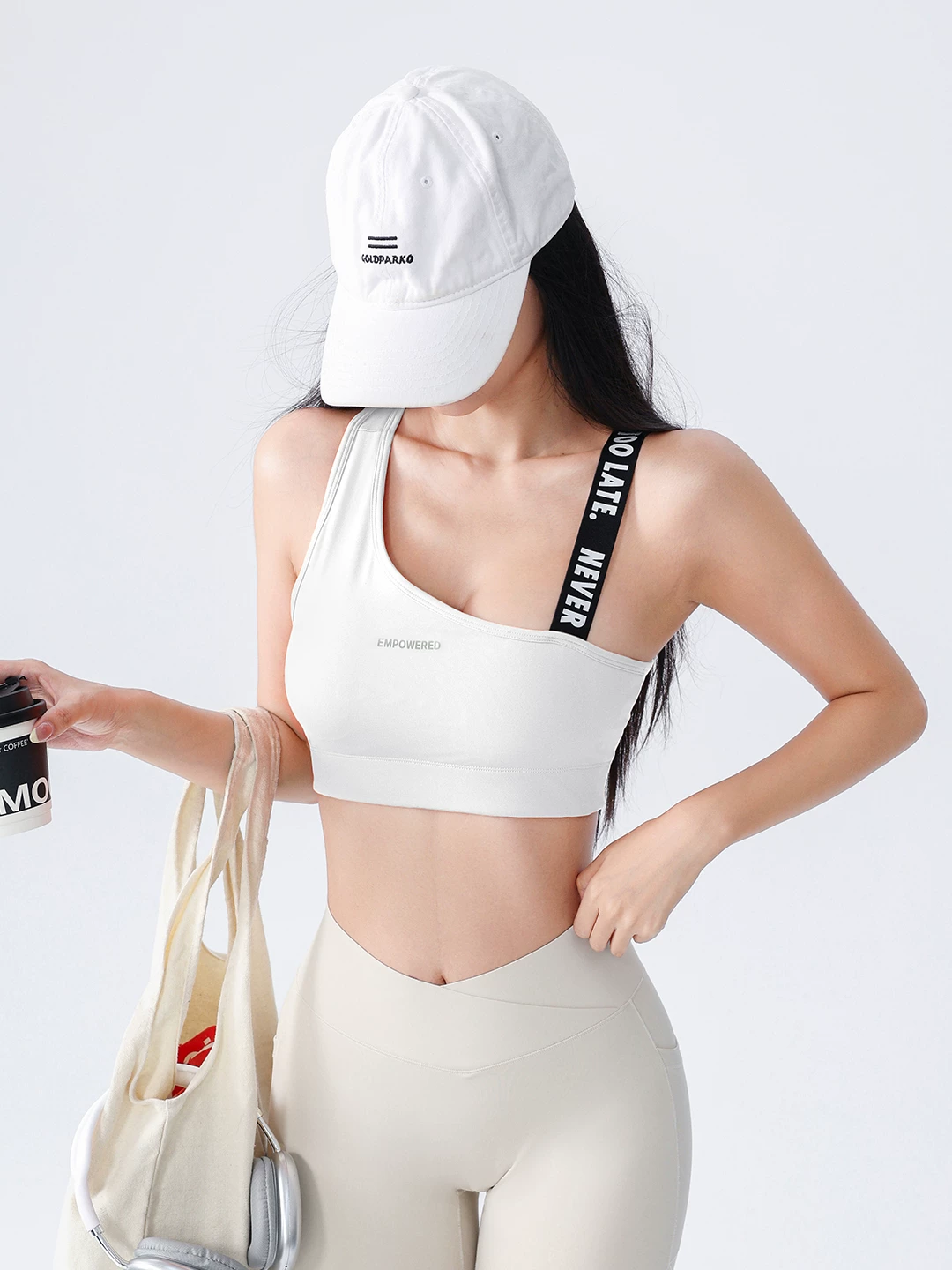 Áo ngực thể thao bất đối xứng nhanh khô Cool City dành cho nữ, chống sốc, cường độ cao, tập luyện chạy bộ, yoga, thể dục