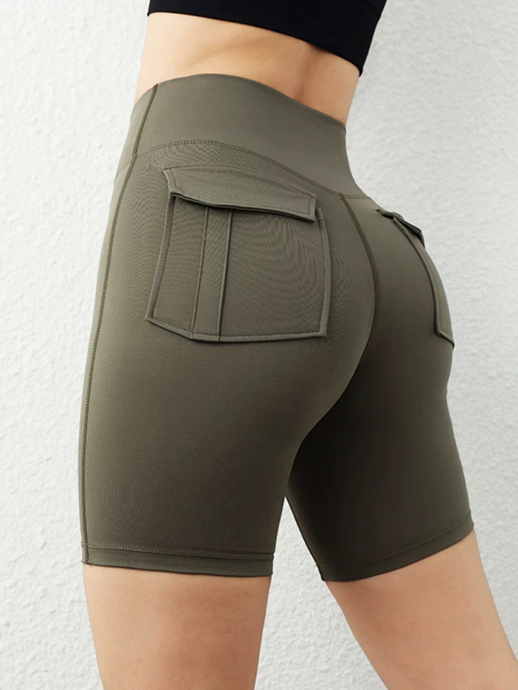 Quần short đạp xe kiểu dáng công sở sành điệu dành cho nữ, quần short thể thao ôm sát nâng mông, quần tập yoga nhanh khô mùa hè mới.