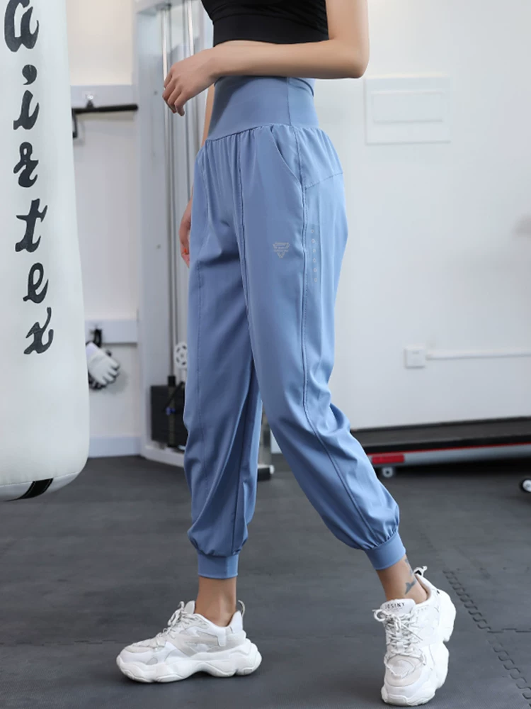 Quần jogger nữ dáng rộng có túi, thích hợp cho tập luyện, chạy bộ, thể dục, quần yoga cạp cao nhanh khô.