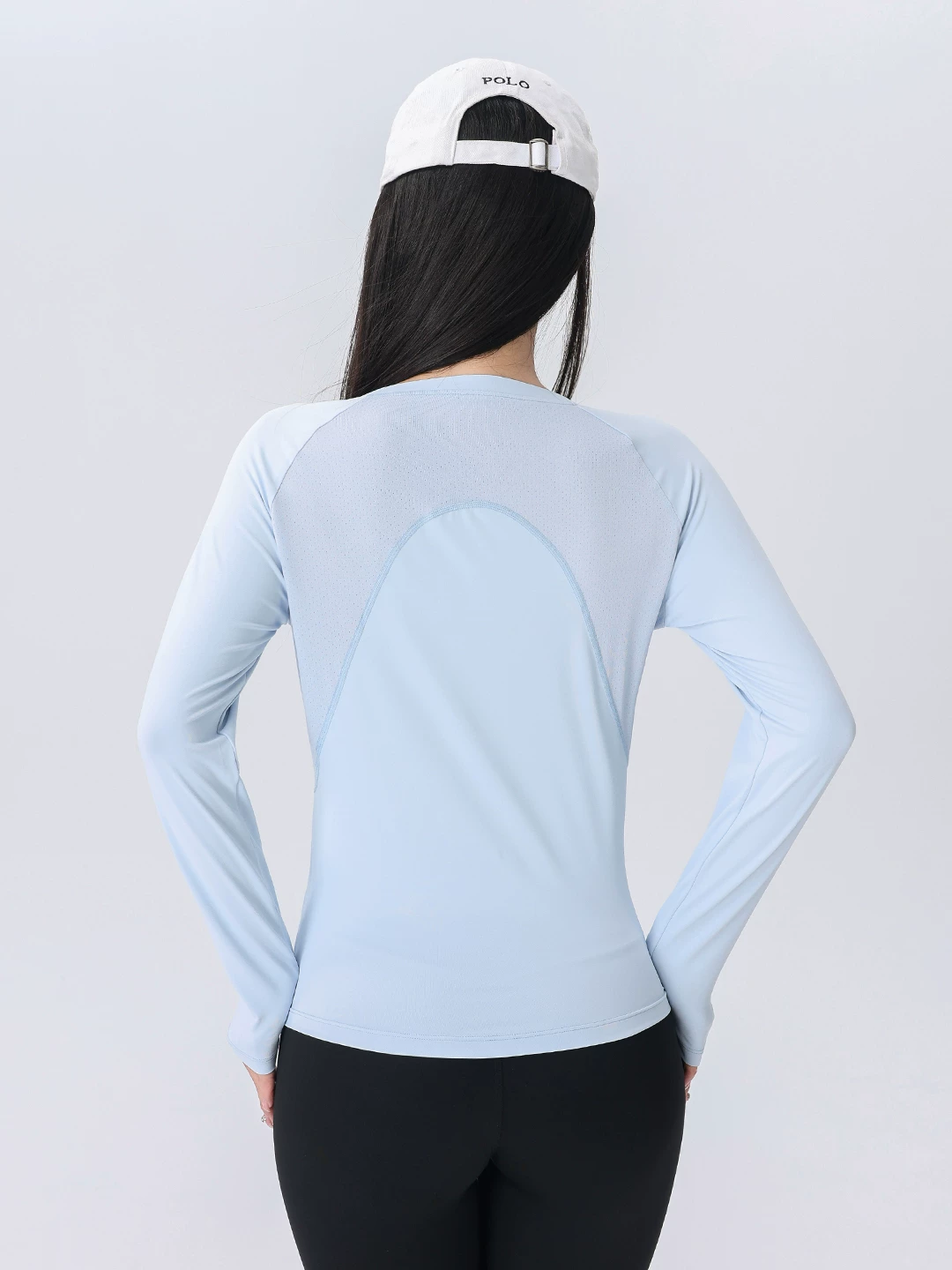 Áo thun thể thao nữ tay dài phối lưới cổ chữ V, chất liệu nhanh khô, mẫu mới thu 2026, dùng cho tập luyện chạy bộ