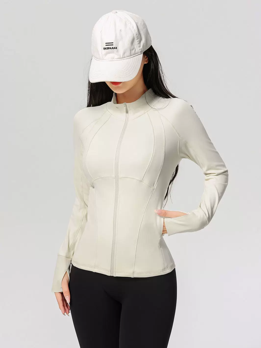 Áo khoác yoga chuyên nghiệp dành cho nữ, kiểu mới 2026, cao cấp, áo thể thao chạy bộ cổ đứng, tôn dáng, đồ tập Pilates.