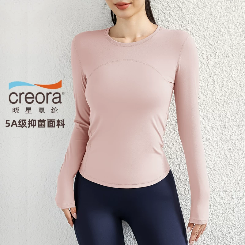 Áo thun thể thao màu trơn hợp thời trang dành cho nữ bó sát nhanh khô mặc tập yoga tập luyện dáng ôm dài tay mùa thu