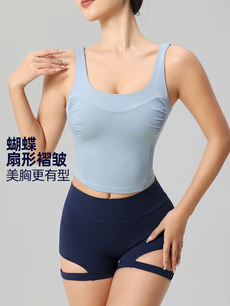 Áo vest thể thao chống sốc gợi cảm dành cho mặc ngoài trời, áo tập yoga nâng ngực, áo ngực chạy bộ liền thân, áo ngực kiểu mới 2026