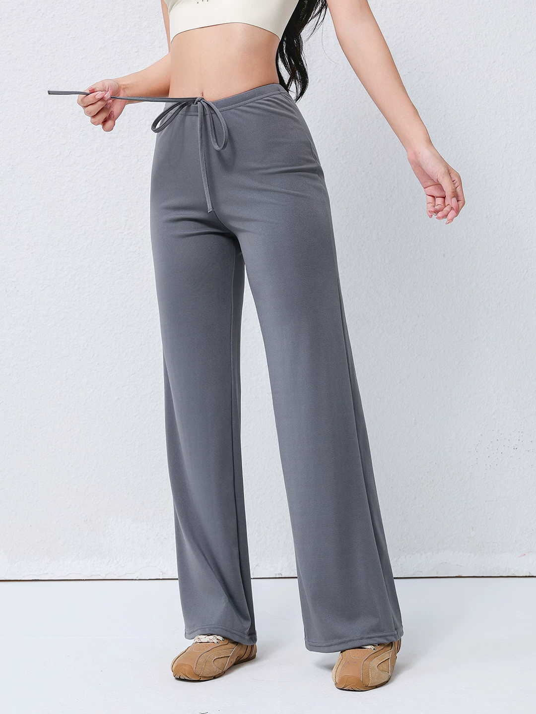 Quần tập yoga Jiumai Yipin dành cho nữ, dáng rộng mùa hè, quần ống đứng giúp thon gọn, chạy bộ, tập Pilates, quần thể thao ống rộng.