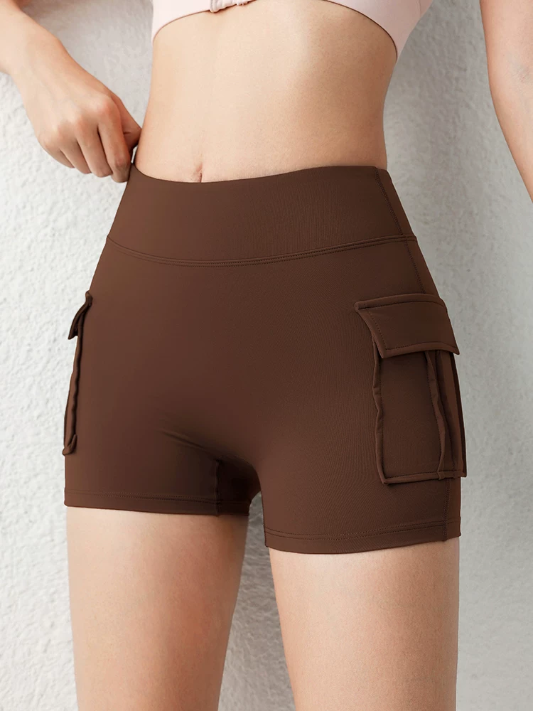 Quần short thể thao co giãn cao, ôm sát, nâng mông dành cho nữ, quần short tập thể dục nhanh khô, quần short yoga cạp cao cho mùa xuân hè.