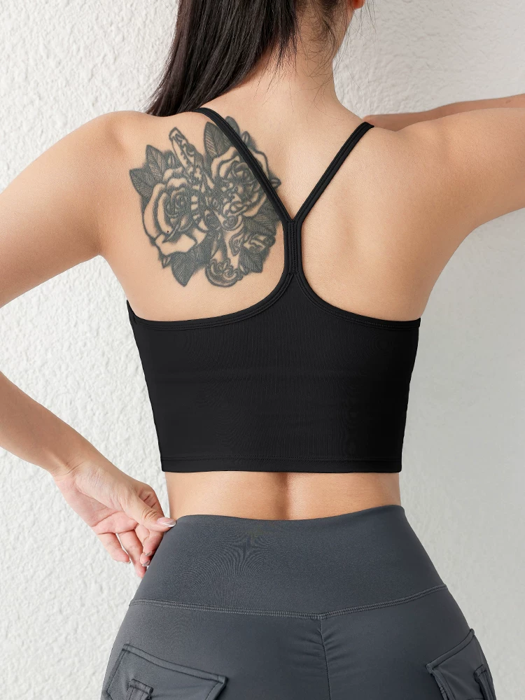 Áo vest thể thao kiểu mới mang lại cảm giác nhẹ nhàng, phong cách thể dục châu Âu và Mỹ, thiết kế lưng gợi cảm, áo ngực dây mảnh chống sốc khi tập yoga cho mùa thu đông.