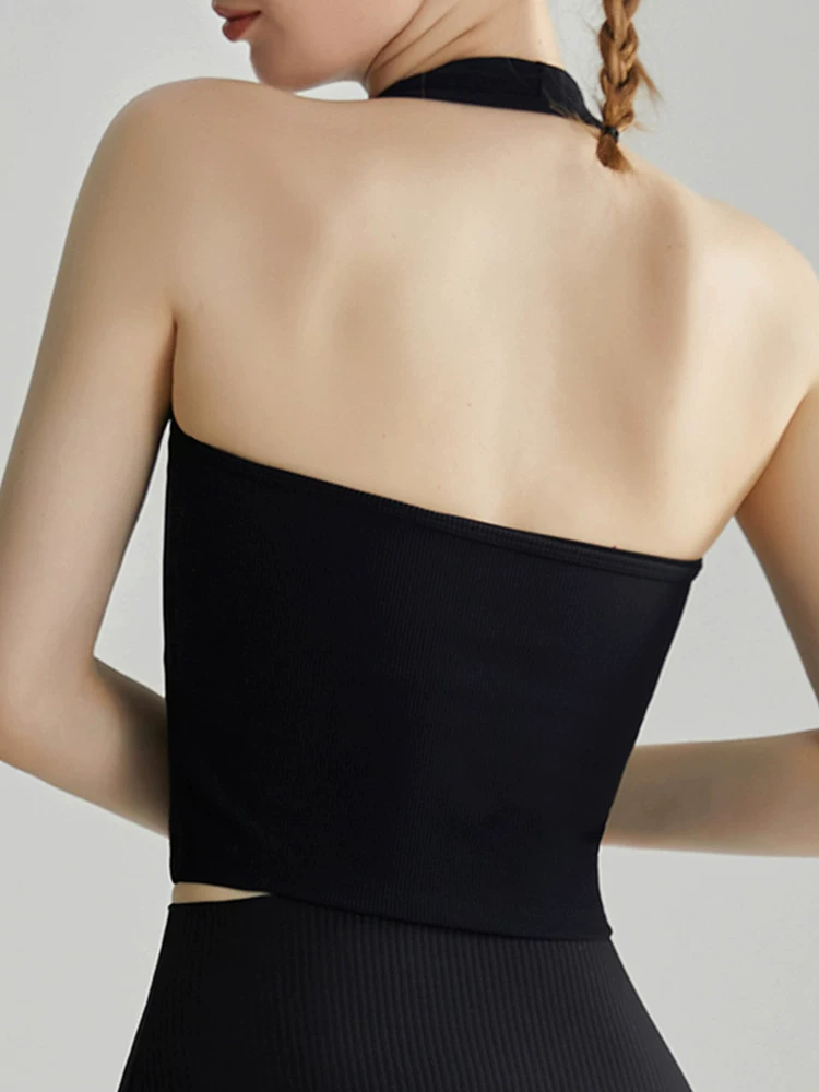 Áo tập gym nữ kiểu dáng Âu Mỹ gợi cảm, dây halter, nâng ngực, ôm eo, áo ba lỗ tập yoga năm 2026