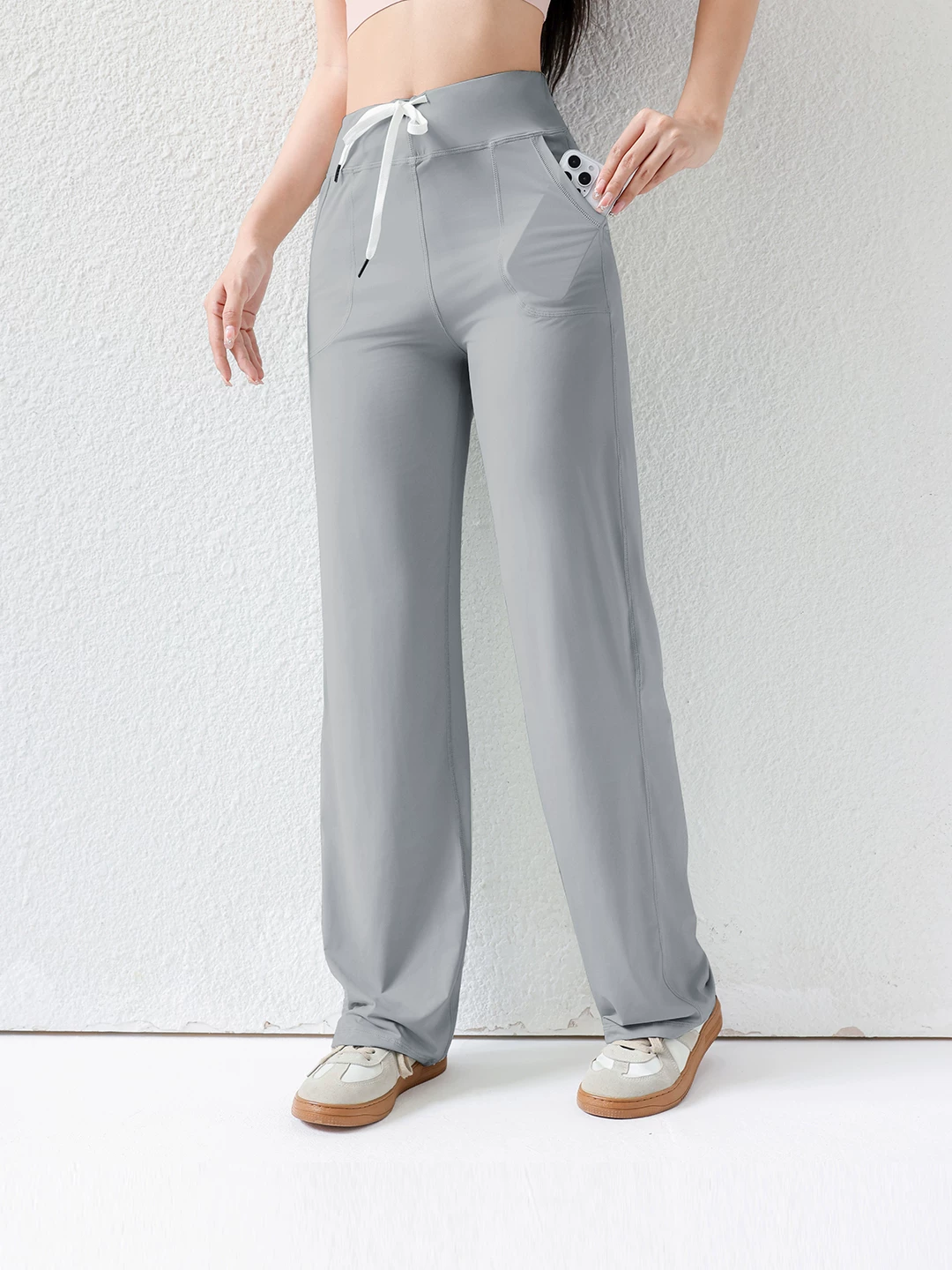 Jiumai Premium Ice Silk Quần chống nắng mùa hè mỏng 2026 Mới dáng rộng thẳng mát mẻ tập thể dục Yoga Quần thể thao