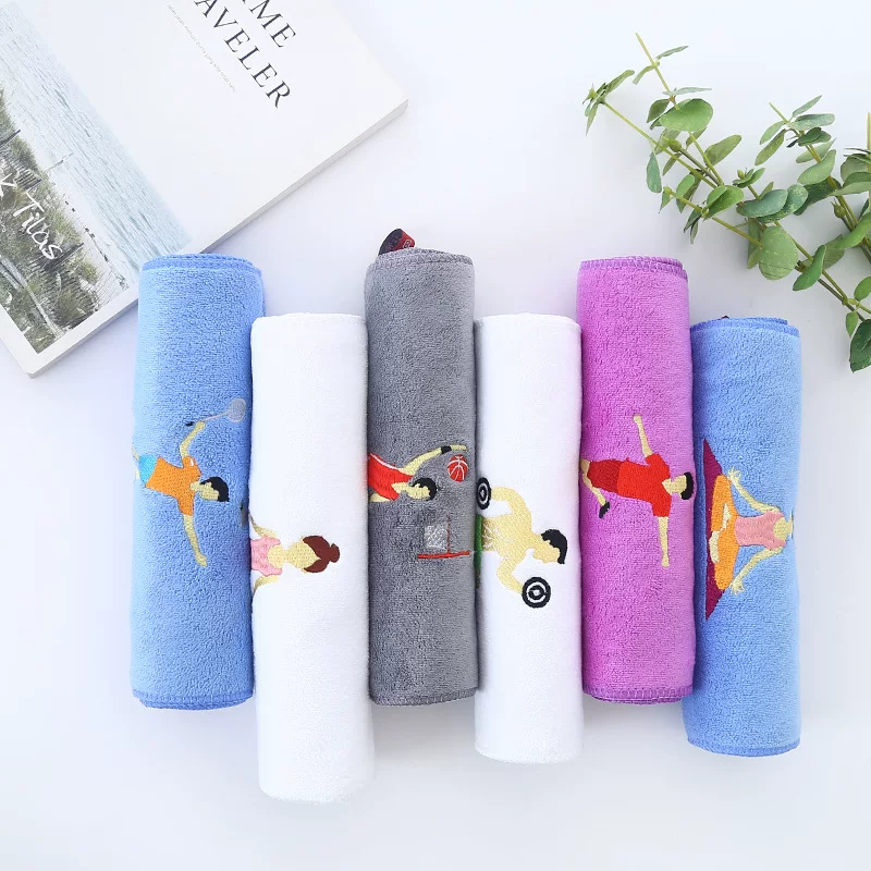 Khăn thể thao không xù lông, chất liệu cotton nguyên chất, kích thước lớn dùng để tắm, tập gym, chạy bộ, yoga, thấm hút mồ hôi.
