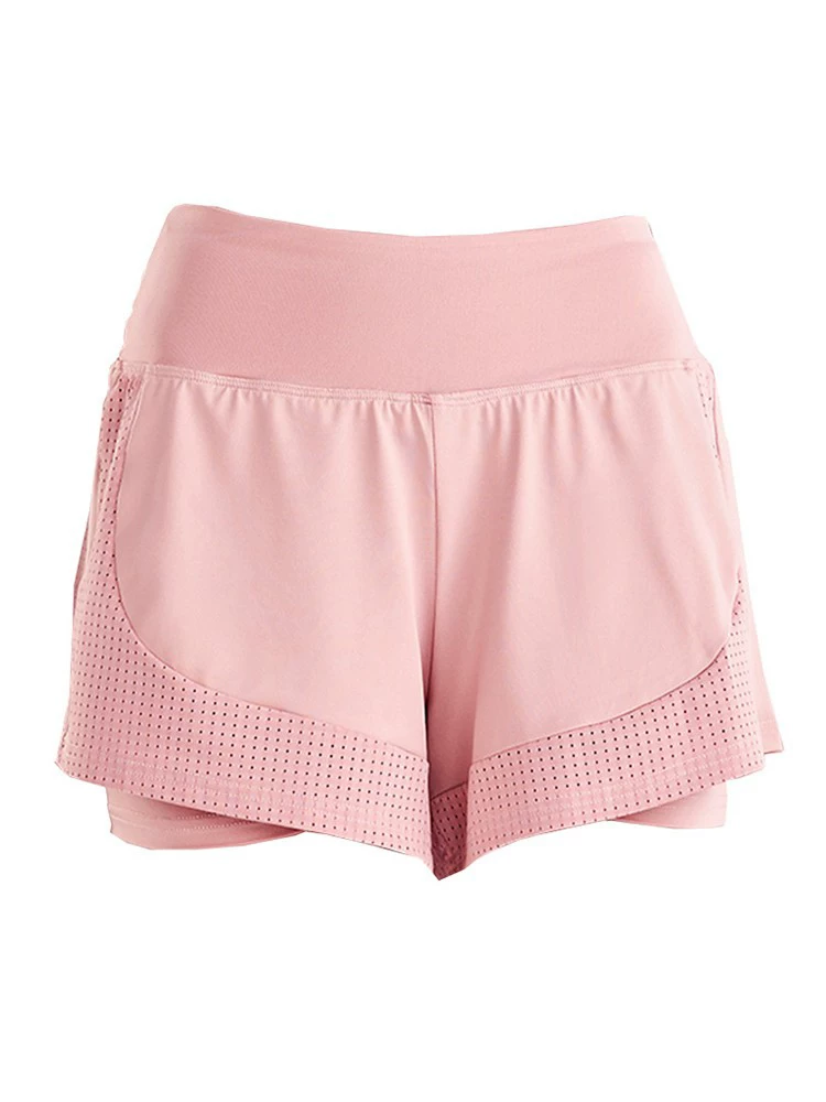 Jiumai Yipin quần short thể thao mùa hè cạp cao chống lộ nhanh khô dành cho nữ bộ đồ tập yoga thể dục rộng rãi