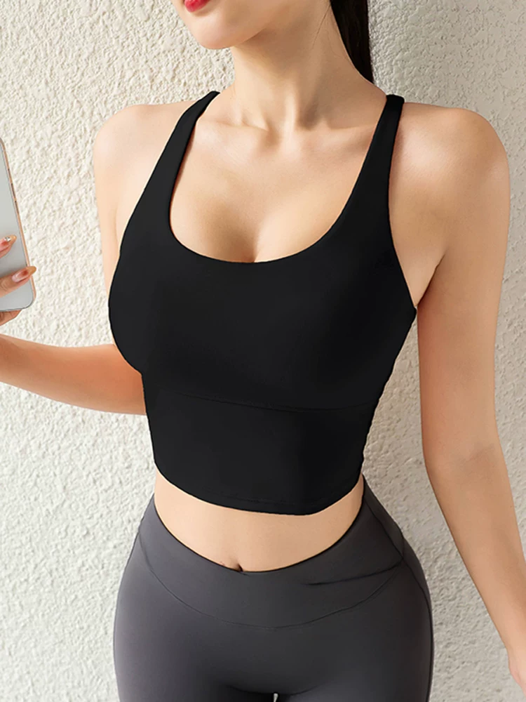 Áo vest thể thao dành cho nữ, áo khoác ngoài, đệm ngực cố định, đồ lót liền thân, lưng đẹp, chống sốc, chạy bộ, nhanh khô, tập thể dục, yoga mùa hè