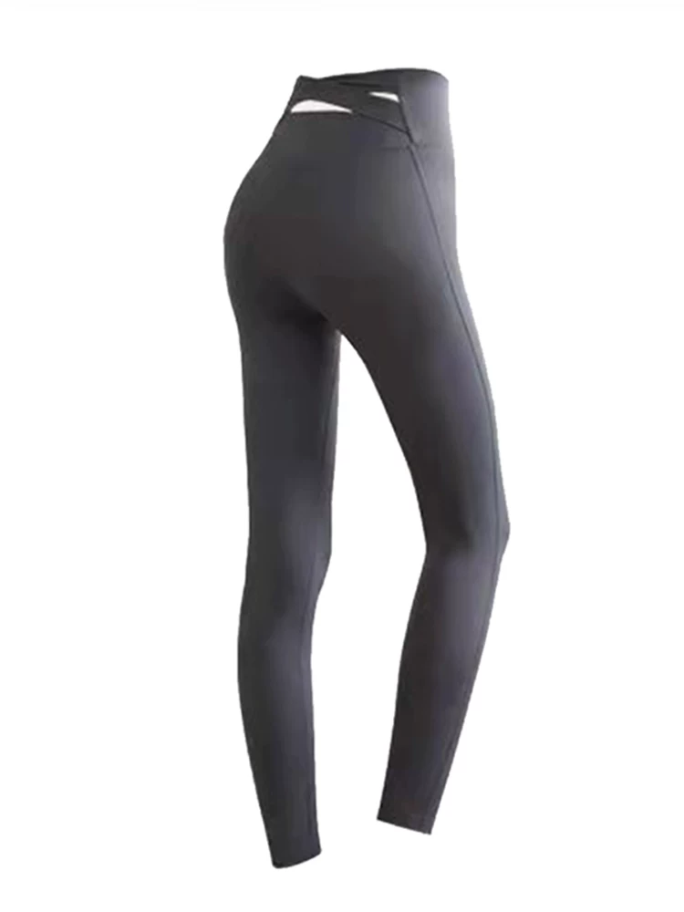 Quần legging tập gym không đường may lộ liễu dành cho nữ, quần thể thao ôm sát, co giãn eo, nhanh khô, giúp định hình bụng, quần yoga cạp cao màu đào.