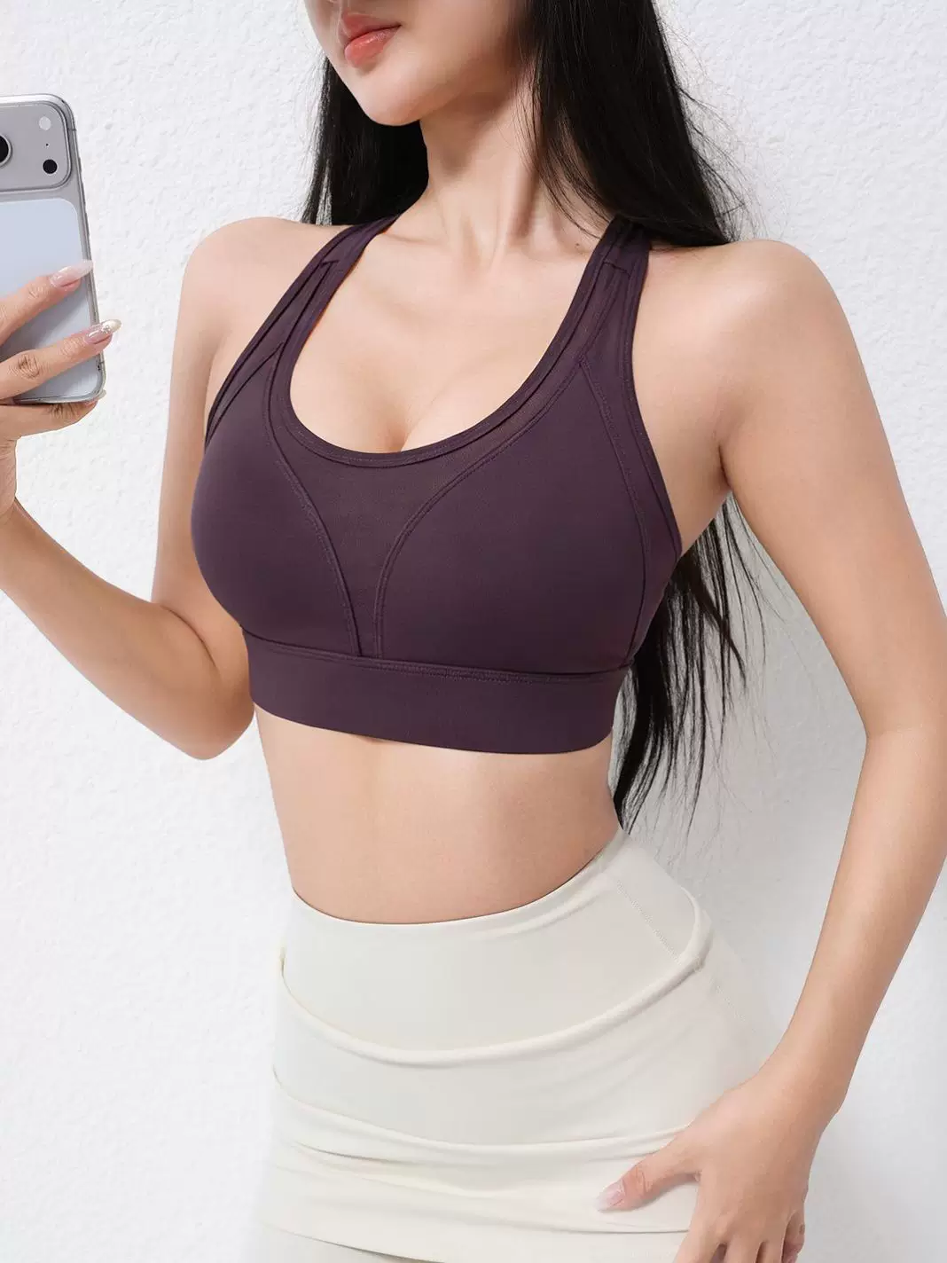 Áo ngực thể thao nữ, chống sốc mới, cường độ cao, thiết kế lưng đẹp, áo ngực chạy bộ và tập thể dục, có thể mặc bên ngoài, áo tập yoga gợi cảm thuần khiết.