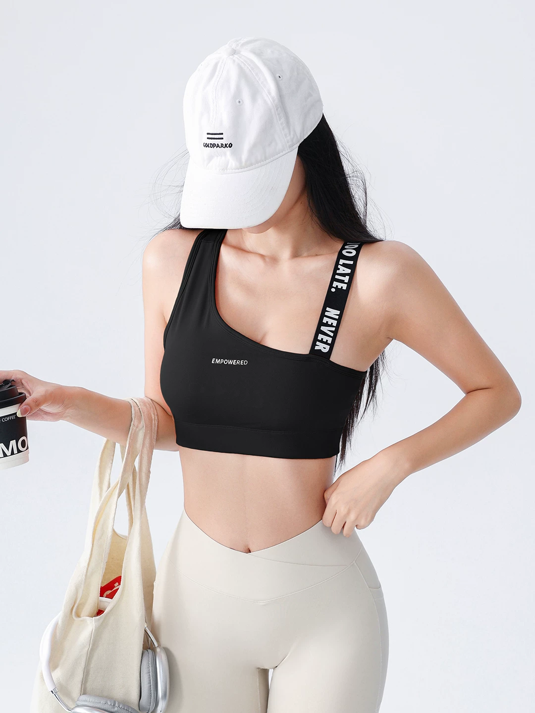 Áo ngực thể thao bất đối xứng nhanh khô Cool City dành cho nữ, chống sốc, cường độ cao, tập luyện chạy bộ, yoga, thể dục
