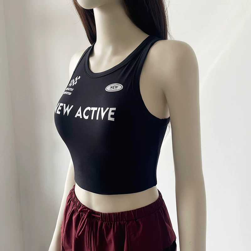Áo ngực thể thao đa năng kiểu Mỹ cổ điển dành cho nữ, có đệm ngực, chống sốc và nâng đỡ, trang phục tập thể dục, đồ tập yoga ngắn.