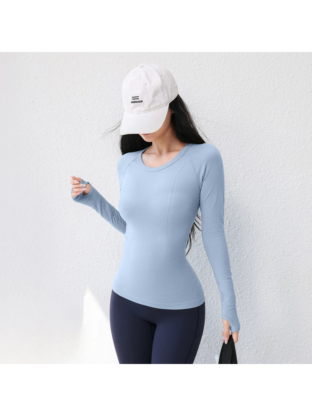 Jiumai Yipin dành cho nữ mùa thu, áo tập yoga nhanh khô, dáng ôm, dài tay, quần áo tập thể dục Pilates