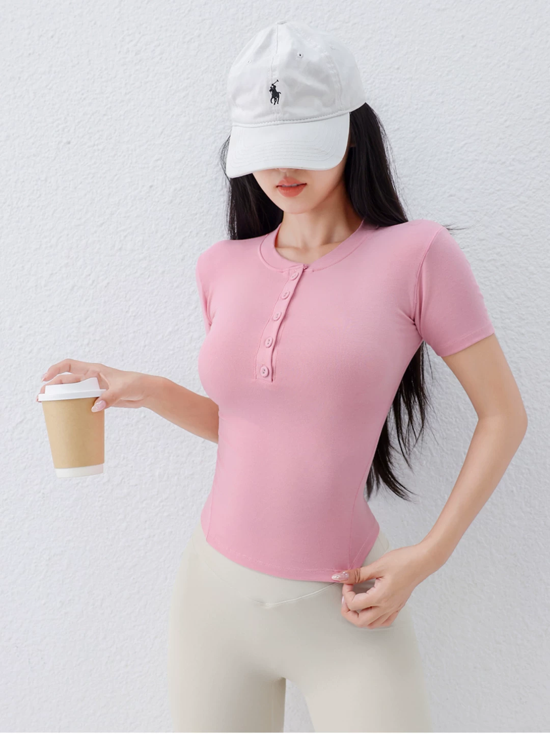 Jiumai Yipin Hunter Training Sports Tay áo ngắn dành cho nữ mùa hè Slim Fit Yoga Top Áo thun thể dục thoáng khí.