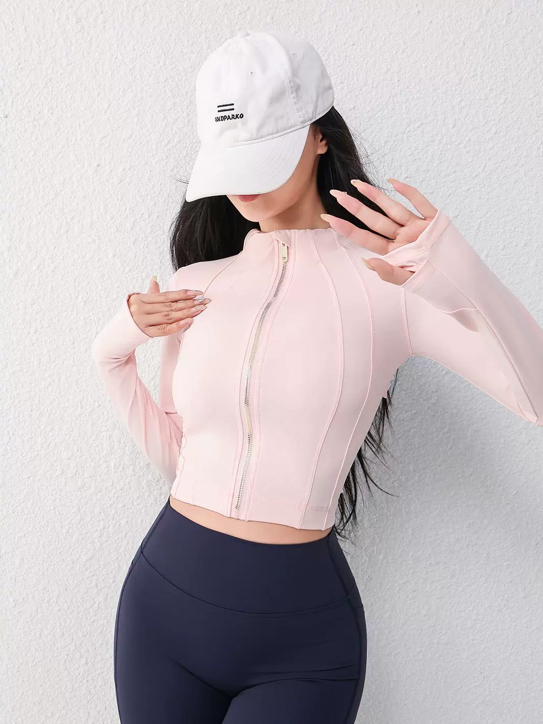 Áo khoác yoga cổ đứng dành cho nữ, áo tập thể dục có khóa kéo ôm sát mùa thu đông, áo thể thao dài tay tập Pilates giúp thon gọn vóc dáng.