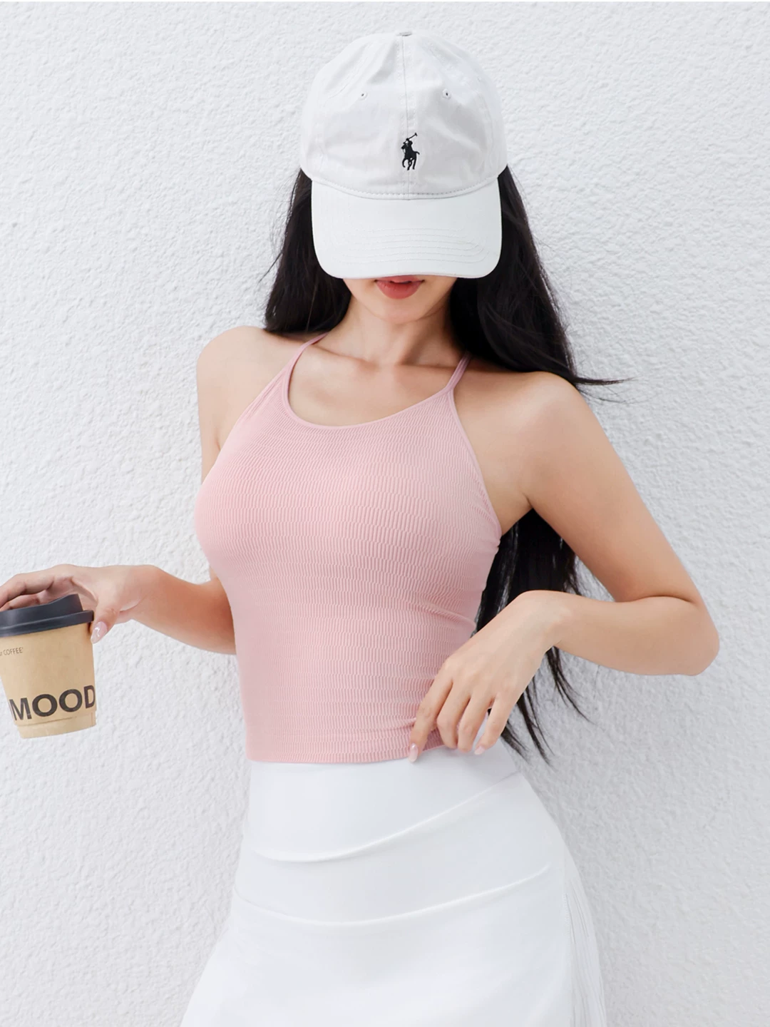 Áo tập yoga Jiumai Yipin có dây mỏng, cổ yếm, thiết kế lưng đẹp, có đệm ngực tích hợp, áo ngực thể thao đa năng, trang phục tập yoga.