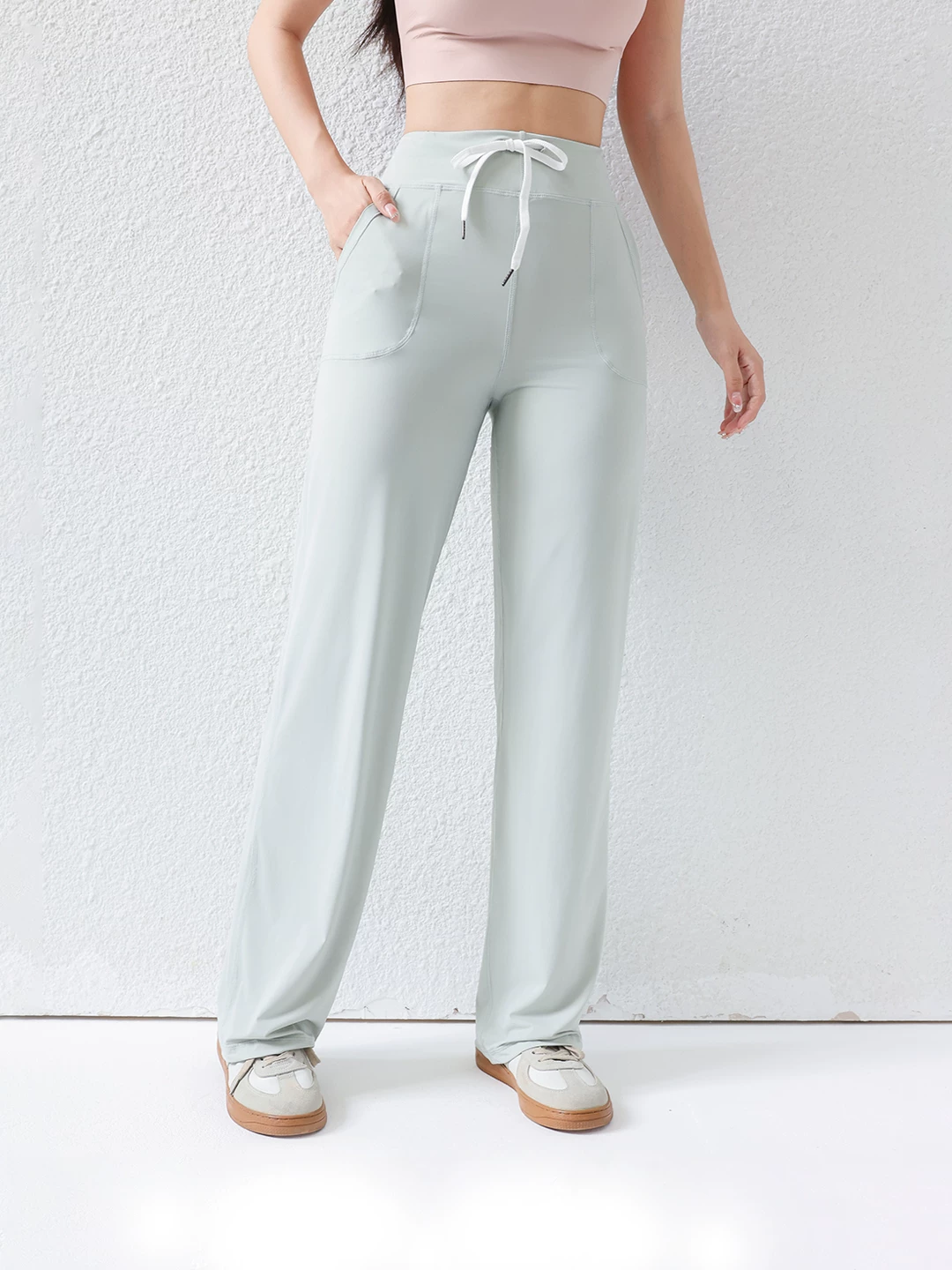 Jiumai Premium Ice Silk Quần chống nắng mùa hè mỏng 2026 Mới dáng rộng thẳng mát mẻ tập thể dục Yoga Quần thể thao