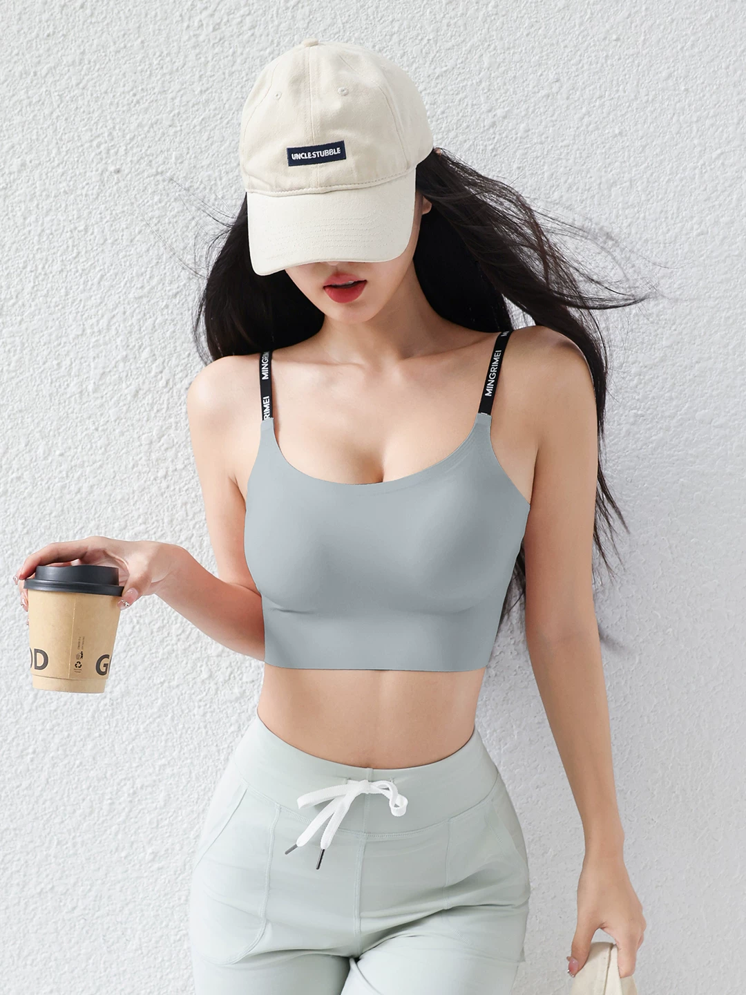 Jiumai Yipin Áo ngực thể thao liền mạch, tạo cảm giác thoải mái, đẹp mắt dành cho nữ, Áo ngực kiểu vest thể dục có thể mặc được, trang phục tập yoga.