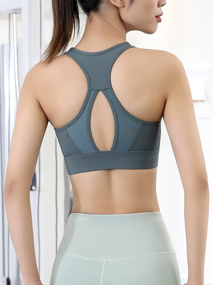 Áo ngực thể thao có khóa kéo phía trước giảm giá dành cho nữ, chống sốc, nâng đỡ, chạy bộ, tập thể dục, kiểu áo vest, gom ngực hai bên, áo ngực tập yoga.